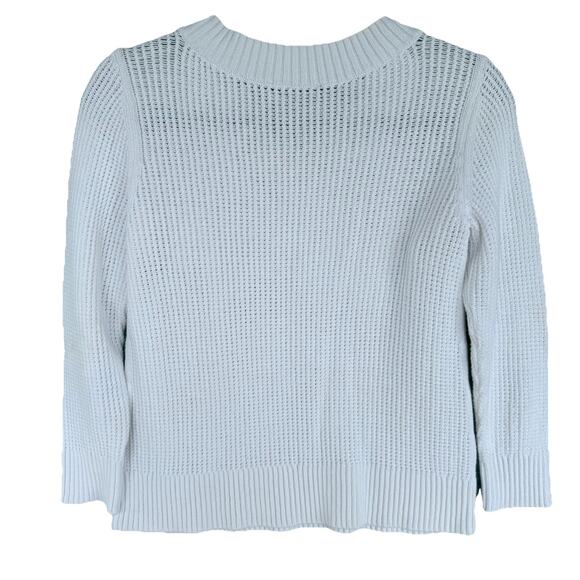 Talbots Womens White Summer V Neck Size Petite M Medium Weight - Picture 2 of 8